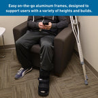 BodyMed Aluminum Crutches, Tall (Pair) - Adjustable Height (5'10" - 6'6"), Lightweight Design, Padded Underarm Cushions & Hand Grips, Non-Slip Rubber Tips - Supports Up to 300 Pounds