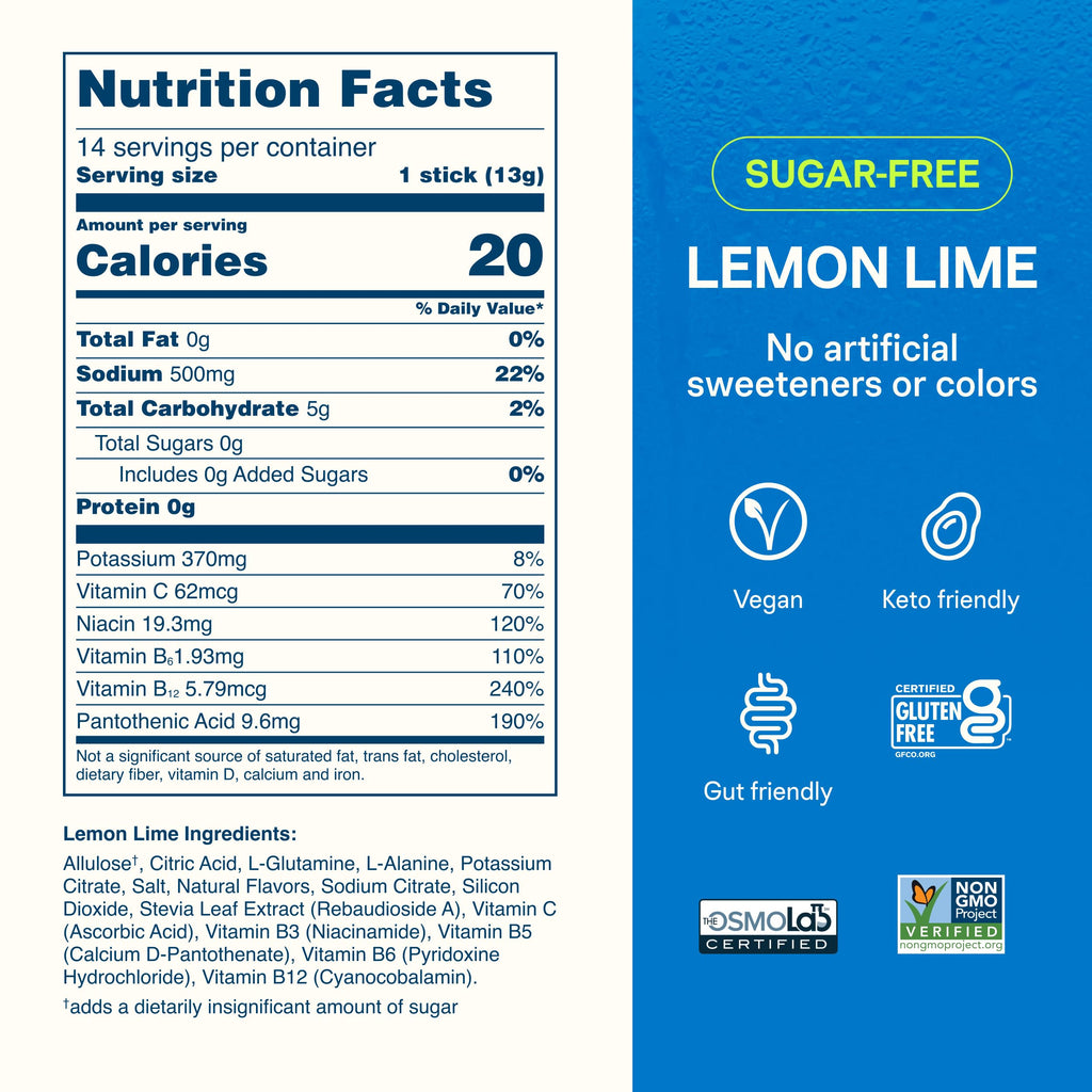 Liquid I.V. Sugar Free Hydration Electrolytes, Lemon Lime, 14 Count