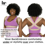 BackEmbrace Posture Corrector for Women and Men - Made in USA - Slim and Adjustable Shoulder Brace - Back Brace for Back Pain Relief - Sand Drizzle M/L