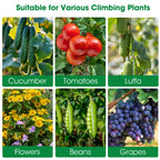 Cucumber Trellis for Raised Bed and Garden, 47" H x 31" W U-Shaped Metal Garden Trellis for Climbing Plants with Nylon Netting, Vegetable Support Frame