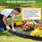 80FT Landscape Edging Border, 4 Inch Tall Plastic Garden Edging