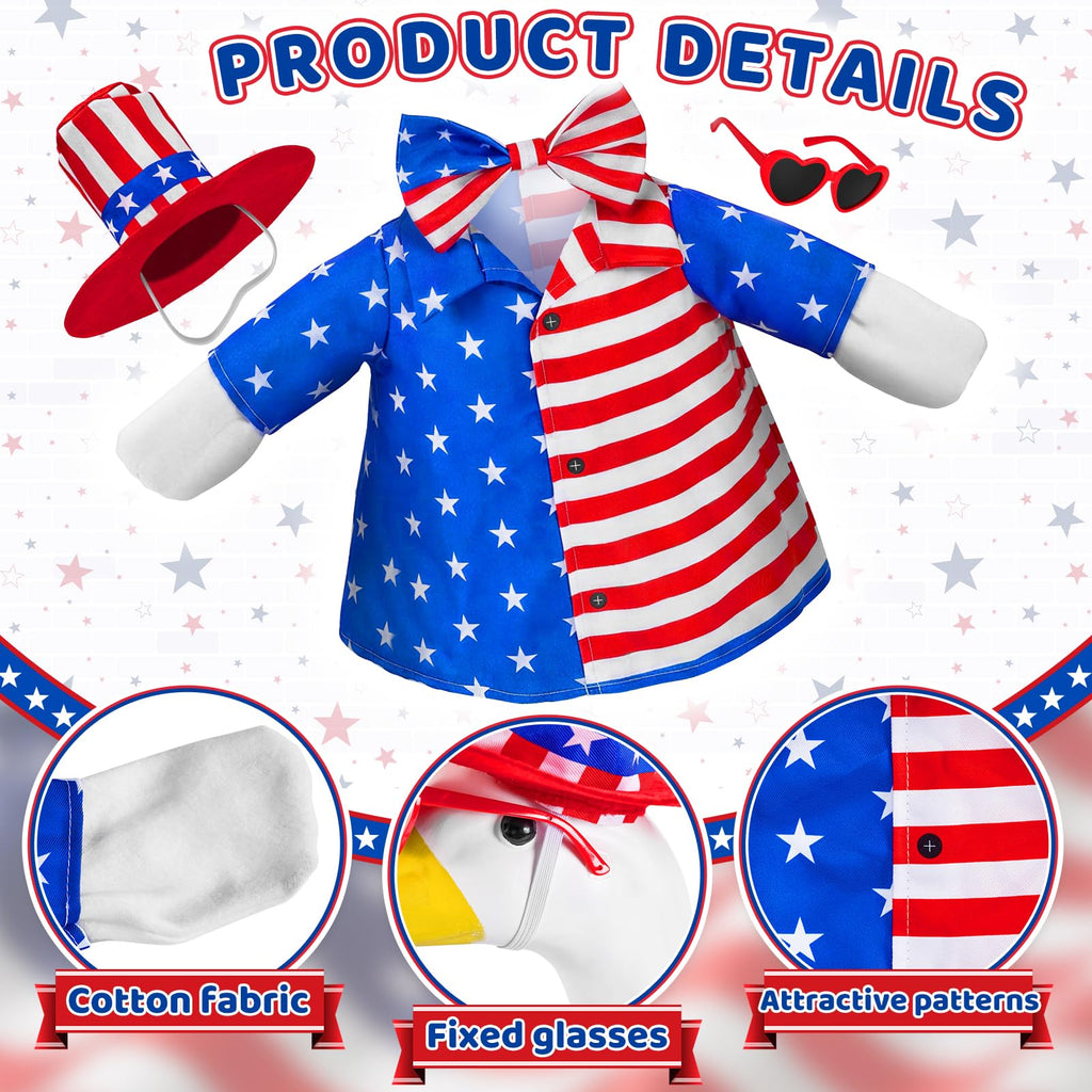 ComfyKit 1 Set 4th of July Porch Goose Outfit for 23 Inch Goose Statues