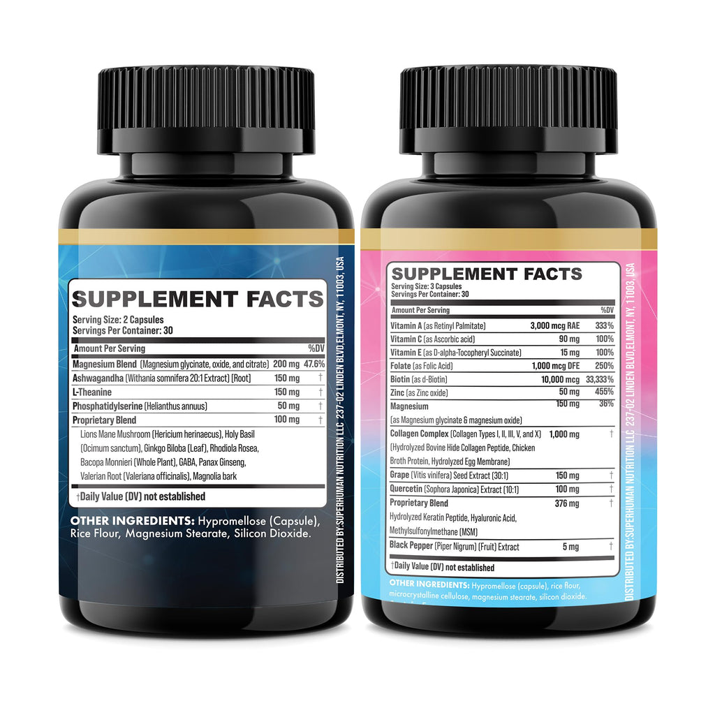 Cortisol & Collagen Support Bundle, Ashwagandha, Shining Serenity Set