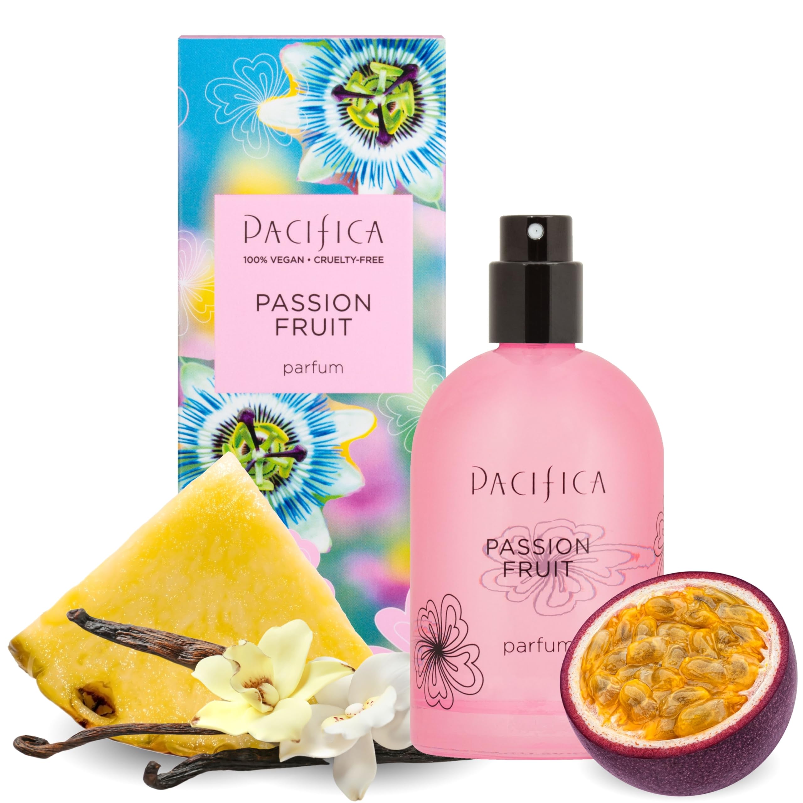 Pacifica Passion Fruit Perfume ��� Tropical Fruity Floral Clean Perfume for Women with Passionfruit, Pineapple & Vanilla, Vegan, Non-Toxic, Beachy Summer Scent (2 fl oz)