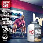 Dymatize Super Mass Gainer Protein Powder, Gourmet Vanilla, 52g Protein, 1g Creatine, 1280 Calories, 10.7g BCAAs, 245g Carbs, Contains Whey Protein Powder, Isolate, and Casein (8 Servings)