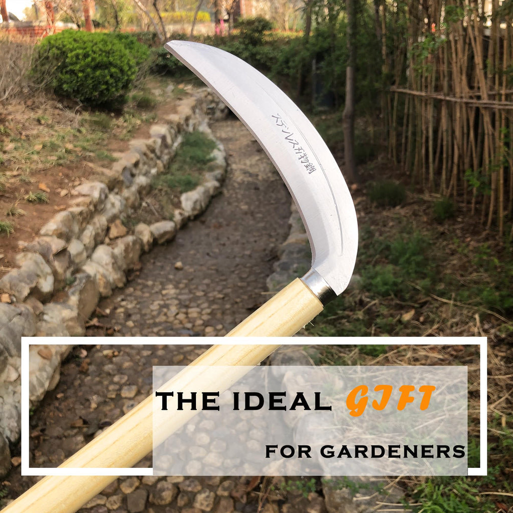 SHANFEEK Grass Sickle Hoe Gardening Handheld Tool Weeding Tools for Garden (Beige)