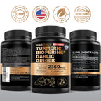 Extra Strength Turmeric Capsules - High-Absorption 2360 mg Curcumin Supplements, Non-GMO Blend for Digestive Comfort & Daily Support - Organic Turmeric Supplement with Black Pepper (120ct, Pack of 1)