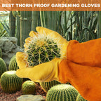 SLARMOR Gardening Gloves for Women Men, Long Thorn Proof Rose Pruning Glove