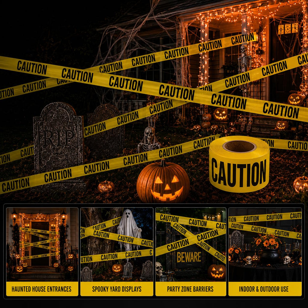 ATERET Premium Yellow Caution Tape I 3 inch x 1000 feet I Harzard Tape w/Bright Yellow & Bold Black Text I 3" Wide for Maximum Readability I Ideal Use for Danger/Hazardous Areas (1-Pack)