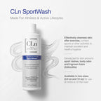 CLn® SportWash – High-Performance Sport Body Wash, For Men & Women Prone to Body Odor, Foot Odor, Ringworm, Folliculitis, & Back Acne, Fragrance-Free & Paraben-Free, 12 fl. oz.