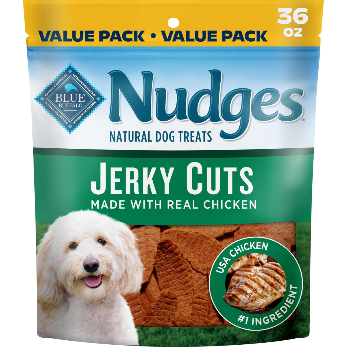 Blue Buffalo Nudges Jerky Cuts Chicken Dog Treats, 36 oz