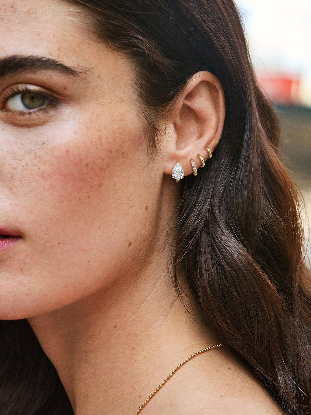 4Pairs Statement Small Gold Huggie Hoop Earrings for Women Trendy,Surgical Steel Gold Plated Hoop Hypoallergenic Earrings Set,Titanium Hoops Earring Stacks,CZ Cartilage Huggie Hoops Earring Gifts