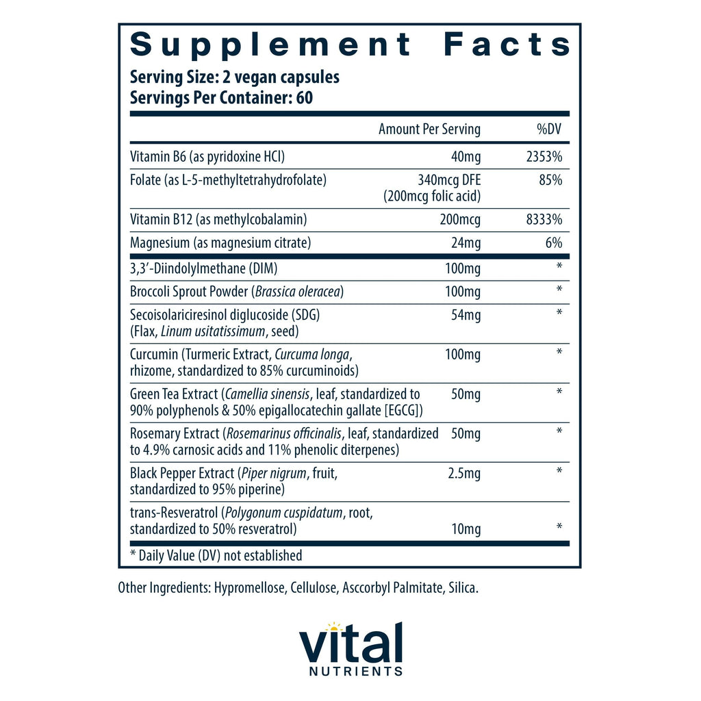Vital Nutrients Hormone Balance - Vegan DIM Supplement with Flax Lignans to Promote Healthy Hormone Support* - Diindolylmethane for Women and Men - Dairy and Soy Free - Non-GMO - 120 Capsules