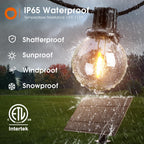 addlon 106FT(100+6) Solar String Lights with Remote, 54 Shatterproof G40 Bulbs, Commercial Grade Solar Powered Outdoor Light, Dimmable Waterproof Solar Lighting Outdoor for Garden Backyard Party Decor