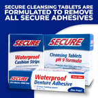 Secure Denture Adhesive Cream for Uppers, Lowers & Partials – Waterproof Seal & Zinc Free – Food Grade Ingredients - Less Adhesive, More Hold - Tube Lasts Up to 8 Weeks – 1.4 oz (8 Pack)