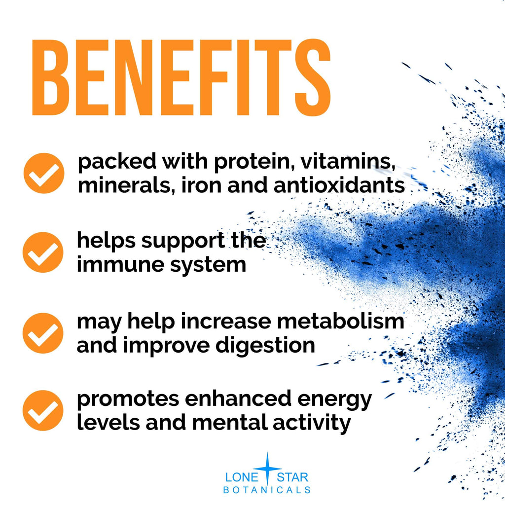 Organic Blue Spirulina Powder, 120 Servings - 100% Pure Superfood Blue-Green Algae, Natural Food Coloring for Smoothies & Protein Drinks - Non GMO, Gluten-Free, Vegan + USDA Certified, No Fishy Smell