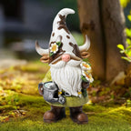 Garden Gnomes Statue Farm Cow Gnome Figurine, Outdoor Animal Decor for Yard