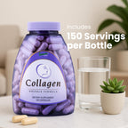 Sanar Naturals Collagen Pills for Women & Men | Hydrolyzed Peptides with Vitamin E & Vitamin C | Supports Hair, Nail, Skin, Bone & Joint Health, Reduce Wrinkles | Grass Fed, Non-GMO,150 Capsules