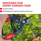 TABOR TOOLS K7A Pruning Snips – 7,5" – Carbon Steel Flower Pruning Scissors for Gardening | Floral Snips and Pruners for Deadheading, Trimming & Harvesting Herbs, Flowers, Fruits or Vegetables