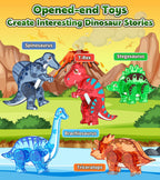 Asago Magnetic Tiles Dinosaurs Magnet Building Blocks Toys for Kids Ages 3-5 4-8 8-12 Creative Animals Educational Stack Tile Construction for Boys Girls Toddlers 5-7 Year Old to STEM Learning