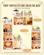 Rolife Super Creator Series Accessroies, DIY Mini Flower Garden Scenery Kit, Miniature Dollhouse Castle Building Kit's Part, Sunny Break Terrace Gift for Kids Adults Women