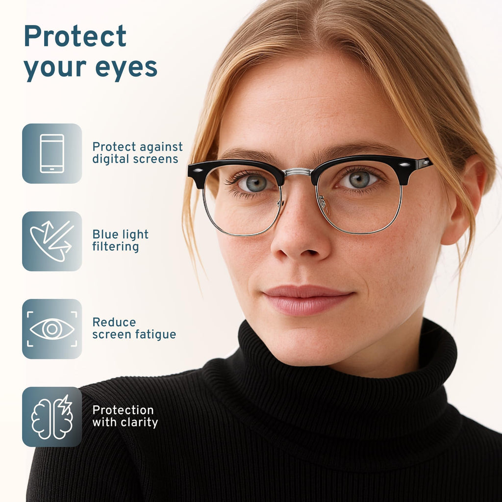 racico Computer Blue Light Blocking Glasses 3 pack Blue Light Glasses Men Women, Anti Blu-Ray Clear Gaming Glasses Lenses