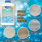 ADIOS! Hot Tub Hard Water Calcium Remover with Scale and Stain Clarifier, Soften Treat and Reduce Spa Deposits - 16oz (Pint)