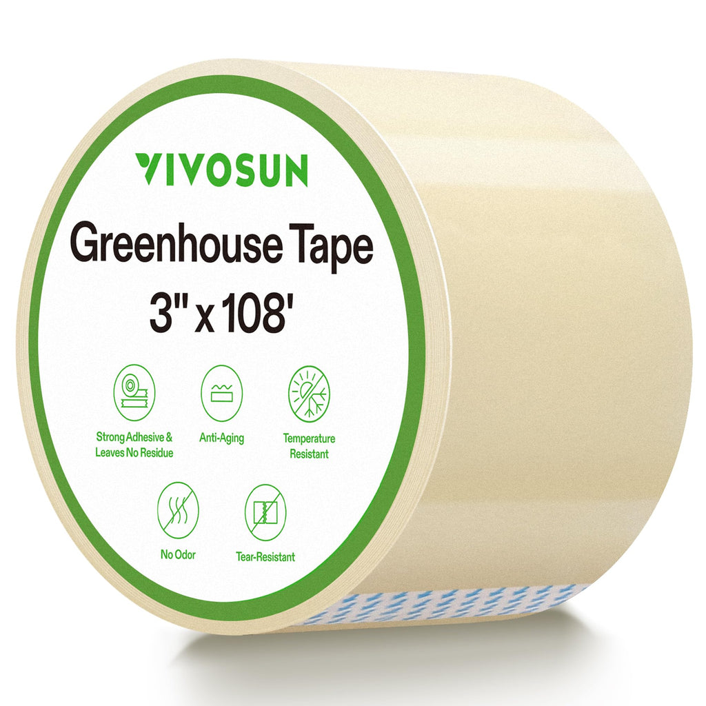 VIVOSUN Greenhouse Repair Tape, 6.3 mil 3" x 108' Heavy Duty Plastic Tape