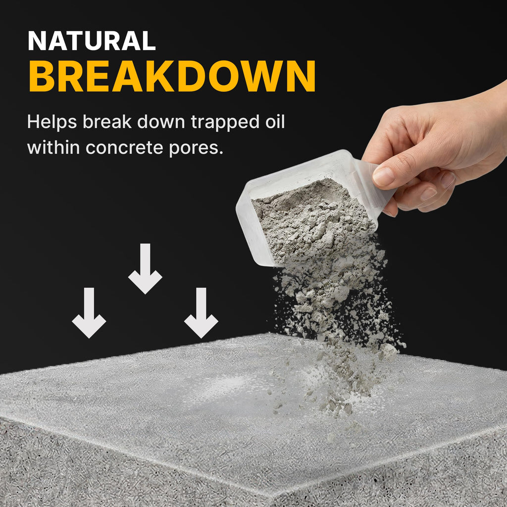 CAF Outdoor Cleaning EXIMO Waterless Concrete Cleaner, Oil Stain Remover for Asphalt, Driveway, Garage Floor, Basement and Walkway Surfaces, Natural Concrete Cleaner Powder Treatment, 3 lb Container
