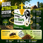 9 Pack Disposable Fly Traps Outdoor Hanging Add Water - Portable Fly Catcher Outdoor Flying Insect Trap Fly Traps for Ranch/Barn/Patio/Campsite
