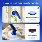 iKLYN 2026 Upgraded Electric Spin Scrubber: 120 Min Runtime, IPX7 Waterproof Cordless Power Scrubber, Adjustable Extension Handle, 8 Heads, 2 Speeds for Shower, Tub, Tile & Floor