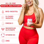Peach Perfect Inositol Multivitamin – Myo-Inositol & D-Chiro 40:1 Blend, Omega-3, Vitamin D3, Magnesium, Zinc – Supports Women’s Health, Mood, Energy, Supplement – 30 SVG