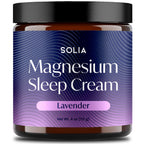 Solia Magnesium Sleep Cream, USA-Made Topical Magnesium Lotion for Sleep, Lavender Lotion for Feet Pain, Nighttime Mag Oil Body Butter, Foot Cream for Leg Cramps, Relaxing Rub for Muscle Soreness, 4oz