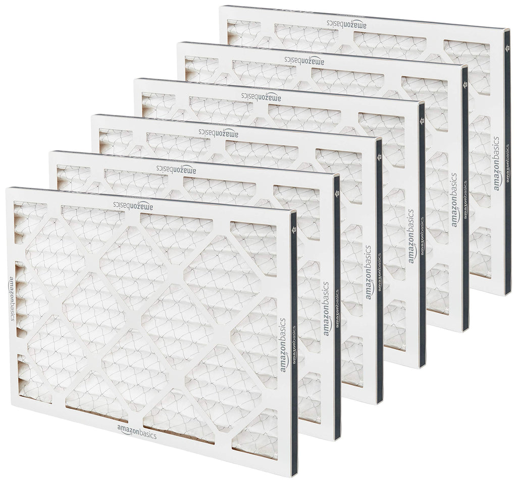 Amazon Basics 14x20x1 Air Filter, MERV 8 AC Furnace Filters, Allergen Control , Electrostatic, Removes Dust Pollen and Lint, 6-Pack (Actual Size: 13.75" x 19.75" x 0.75")