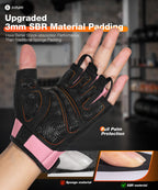 SIMARI Breathable Workout Gloves for Men & Women, Weight Lifting Gloves with Padded, Grip, Full Palm Protection, Gift for Gym Exercise, Cycling, Weightlifting Training, Fitness, Pink, Size M
