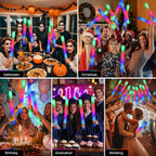 wellent 64 Pack Foam Glow Sticks, Bulk LED Foam Sticks, Foam Light Up Sticks with 3 Mode Colorful Flashing, Glow Party Supplies, Glow Sticks Bulk Party Pack for Wedding, Birthday, Concert, Halloween