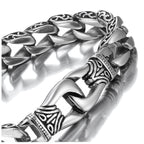 Urban Jewelry Men’s 316L Stainless Steel Link Bracelet, Black & Silver, 8.5" Length, Heavy Chain, Scratch Resistant, Hypoallergenic, Gift Ready