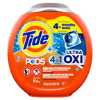 Tide 4-n-1 Ultra Oxi PODS Laundry Detergent Pacs, 57 Count, HE Compatible, Built in Pre-treater for Stains