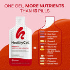 Healthycell Heart & Vascular Health Daily Liquid Supplement - Cardiovascular Support with Beet Root Powder, Resveratrol, CoQ10, Omega-3 & Vitamin K - 30 Gel Packs