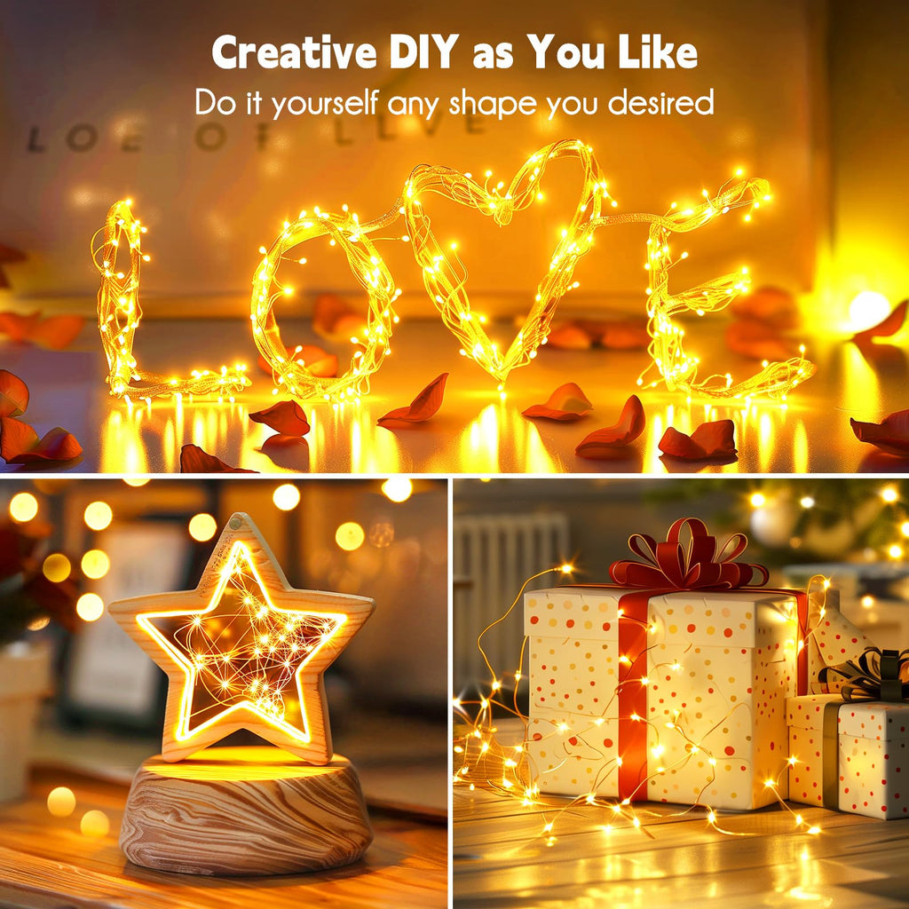 Minetom Fairy Lights Plug in, 100Ft 300LEDs String Lights for Bedroom