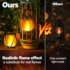 Jyoiat Solar Lanterns Outdoor Waterproof - 2 Pack everflame Solar Lantern with Dual Charging Modes of Solar & USB for Garden Yard Patio Birthday Mothers Day Gifts for Women (Warm White - 2 Pack)