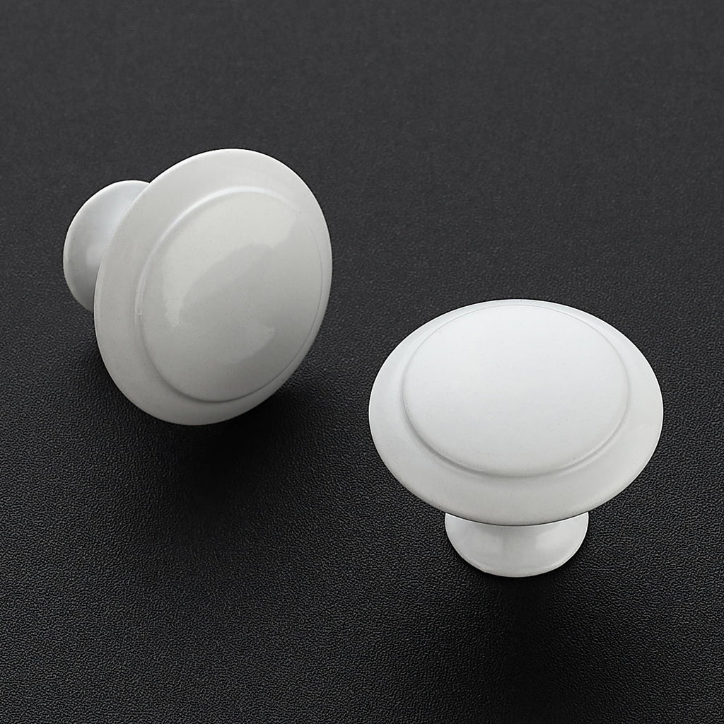 JOY DECOR 30 Pack White Cabinet Drawer Hardware 30mm Kitchen Cabinet Knobs Drawer Pulls with Installation Screws for Dressers Kitchens Cupboard
