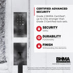 Kwikset SmartCode 270 Keyless Entry Electronic Touchpad Deadbolt Door Lock with Auto-Lock, Custom User Codes, Advanced Security in Matte Black Contemporary