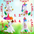 Mood Lab Fairy Garden Figurines - Yoga Unicorn Set (4 pcs) - Miniature Decorative Statues & Accessories - Outdoor & Indoor Garden Decor