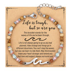 Inspirational Gifts for Women, Wave Bracelets, Life is Tough Jewelry
