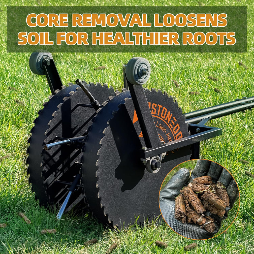 Patented Rolling Lawn Aerator Compacted Soil Loosening Manual Coring Tool