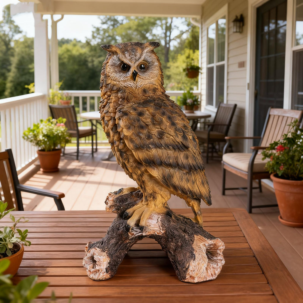 RKGOMDMU 13.3 - inch Owl Decoy Decor Outdoor Statue. Ideal for Animal Statues Courtyard Lawn Decoration, Sculptures for Yard and Grassland Adornment, Housewarming Gift.