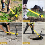 NAUKII 36 Inch Pick Mattock – Heavy Duty Rail Steel Garden Hoe with Fiberglass Handle, 2 in 1 Adze Hoe & Pick Axe for Digging, Landscaping, Yard Work, Outdoor