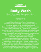 Seaweed Bath Co. Hydrate Body Wash - Eucalyptus Peppermint - Hydrating Lathering Cleanser with Nourishing Natural Ingredients - Vegan, Paraben and Sulfate Free Shower Gel - 12 oz (Pack of 2)