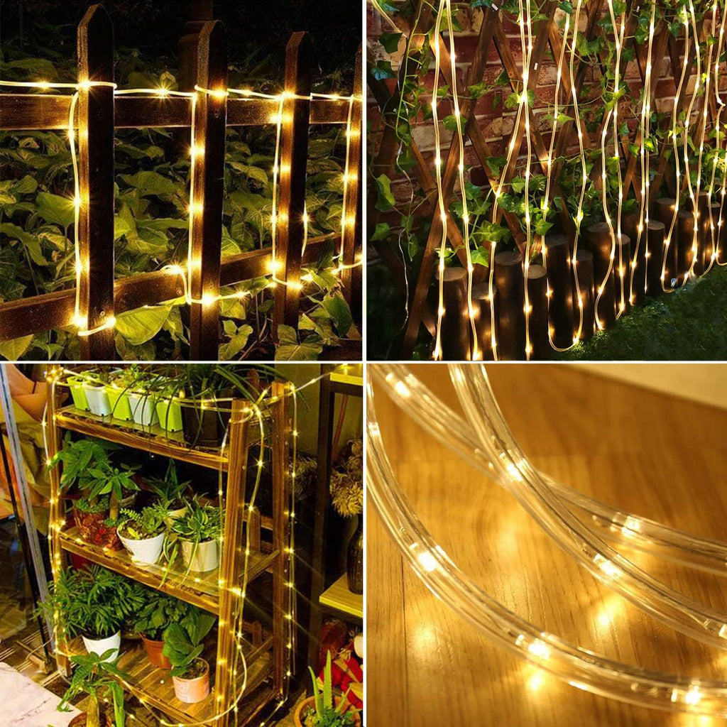 LairtPOW Solar Rope Light 2 Pack Waterproof IP65 39FT 100LEDs Outdoor LED ‎Solar Outdoor Lights for Party Garden Yard Home Wedding Christmas Halloween Holiday Tree Decoration Lighting